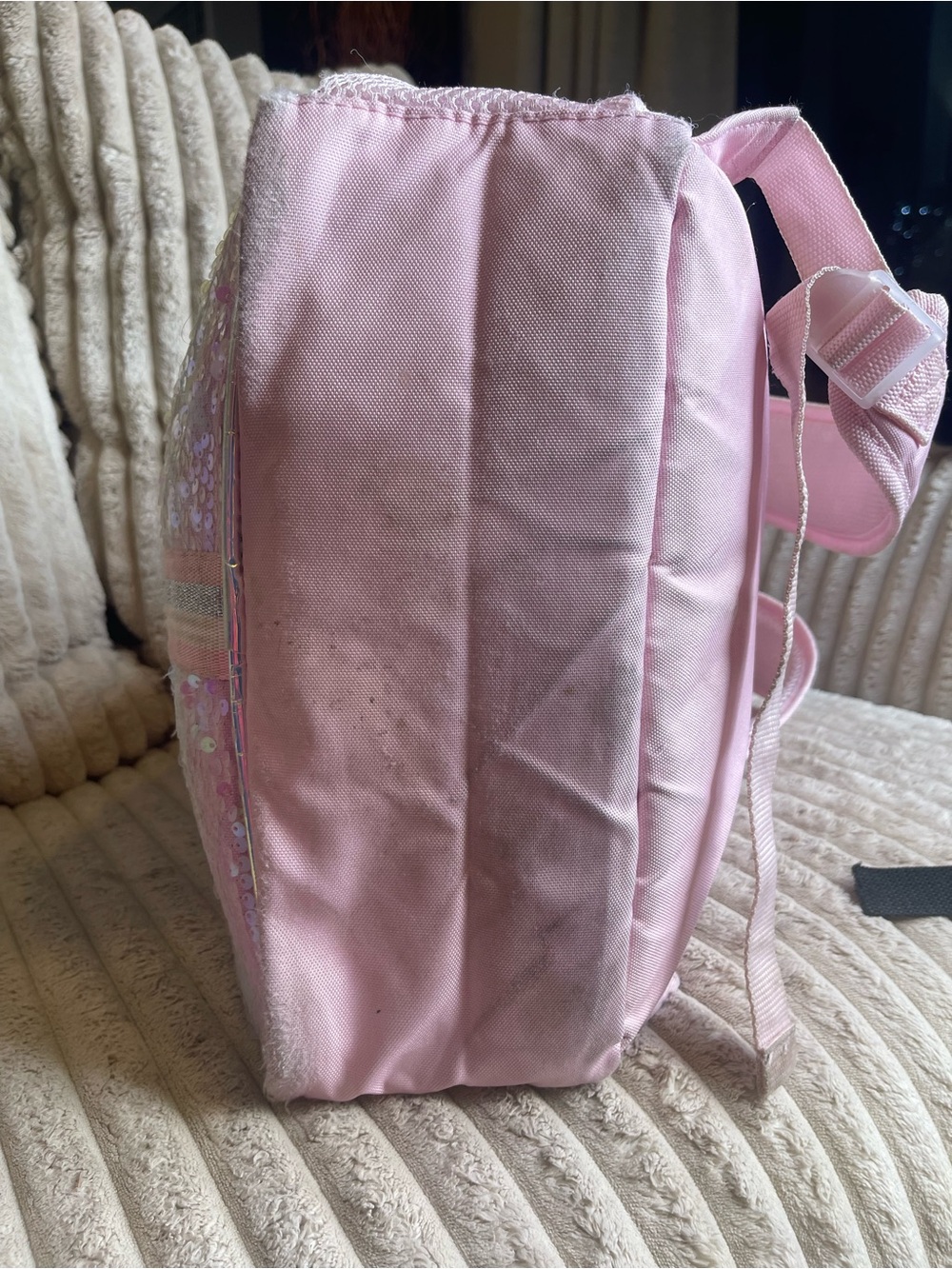 Justice Girls Iridescent Sequin Backpack Pink Pastel School Bookbag - Picture 6 of 8